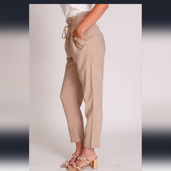 New Khaki Solid Color Pants - Picture 2 of 7